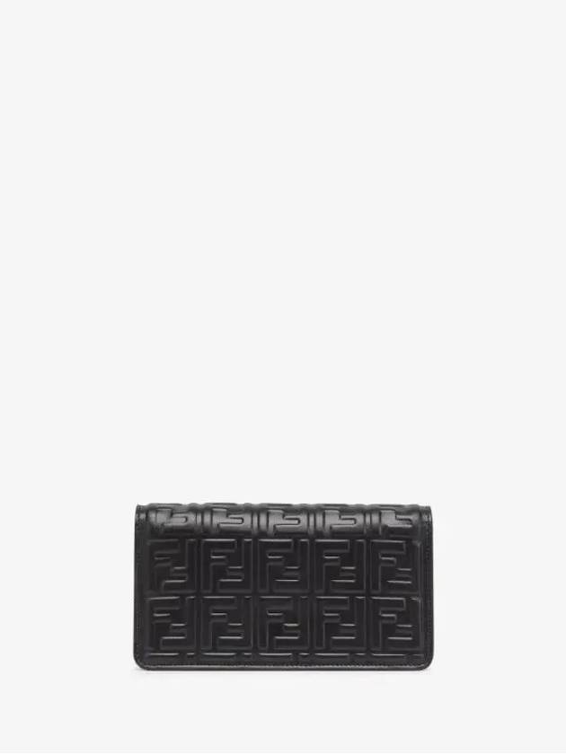 Fendi FF Baguette Nappa Leather Long Wallet Black