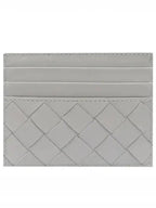 Bottega Veneta Intrecciato Leather Card Wallet Grey
