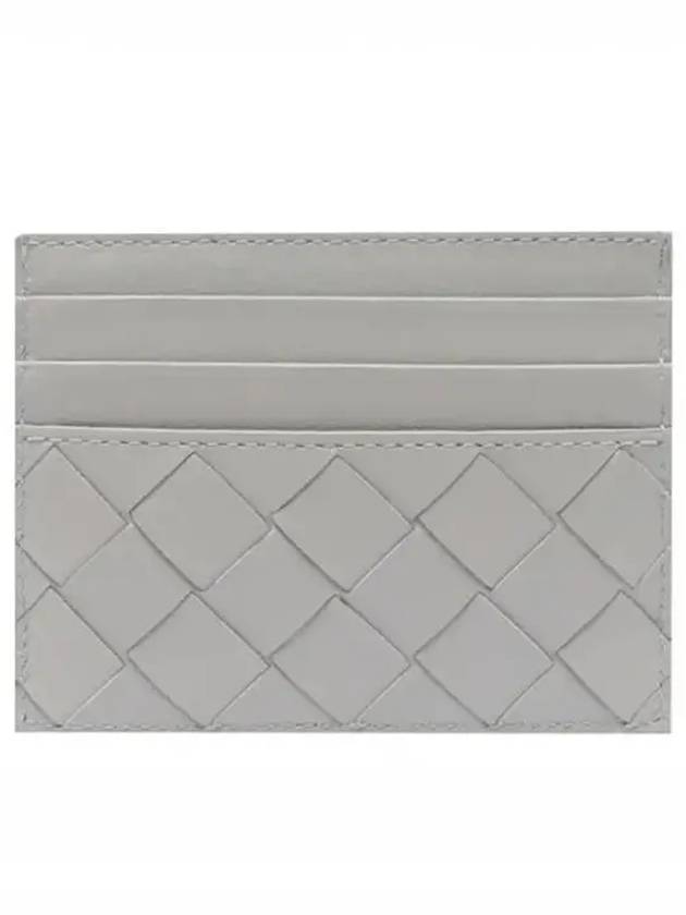 Bottega Veneta Intrecciato Leather Card Wallet Grey