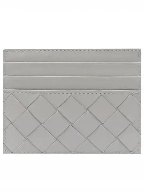 Bottega Veneta Intrecciato Leather Card Wallet Grey