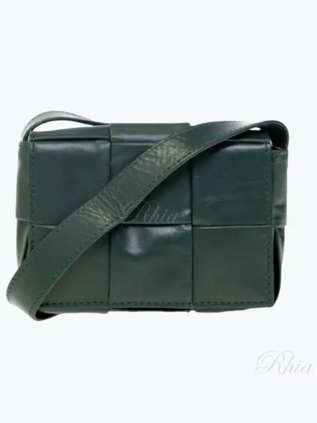 Bottega Veneta Cassette Small Leather Cross Bag Green