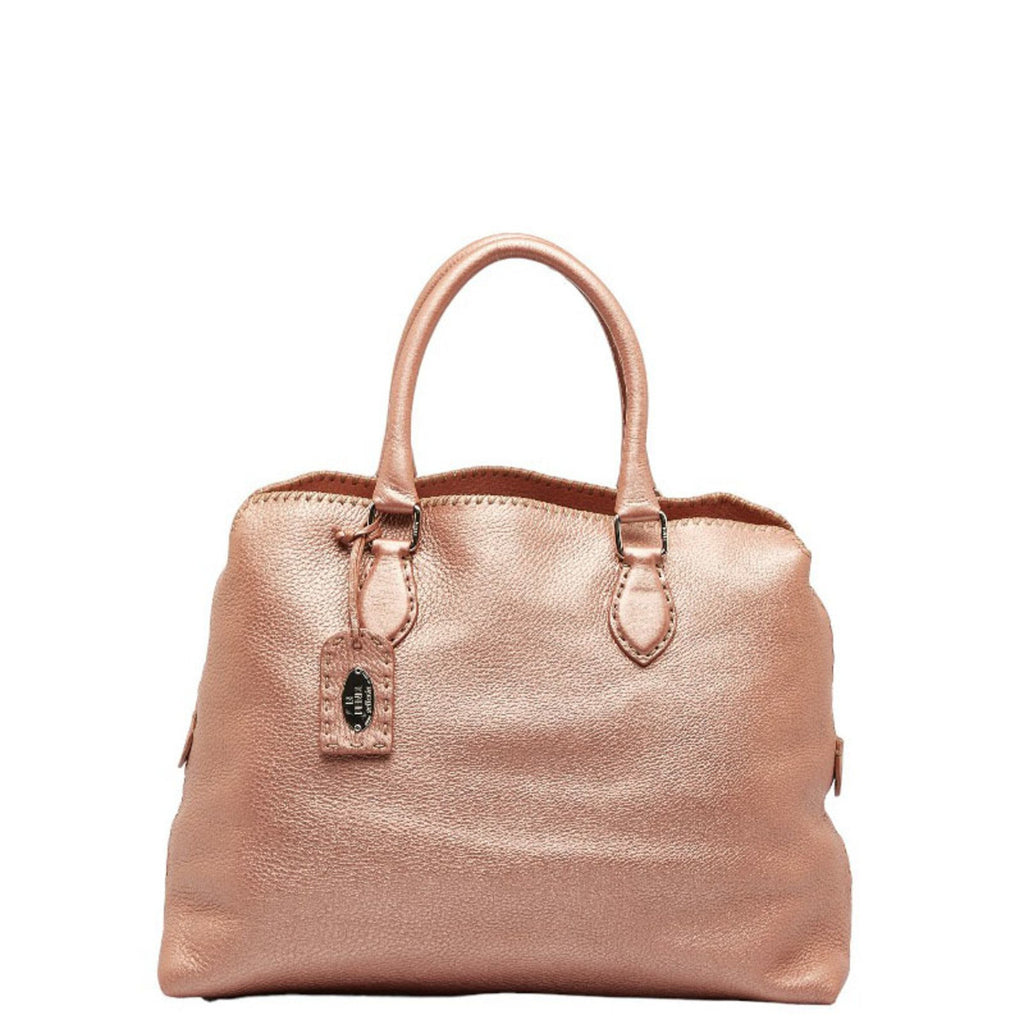 Fendi Selleria Champagne pink Leather Handbag Tote Bag ()