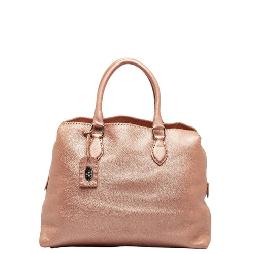 Fendi Selleria Champagne pink Leather Handbag Tote Bag ()