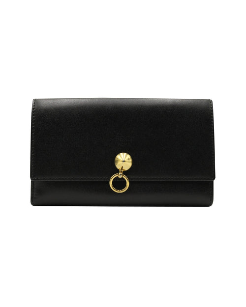 Fendi DotCom Continental Long Wallet in Black Leather
