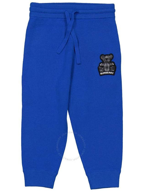Burberry Burberry Boys Canvas Blue Otto Bear Patch Joggers, Size 2Y