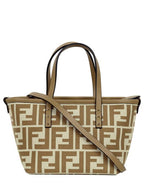 Fendi Roll FF Jacquard Small Tote Bag Beige