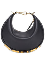 Fendi Fendigraphy Leather Small Tote Bag Black