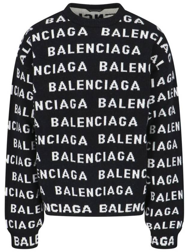 Balenciaga All-Over Logo Sweatshirt Black