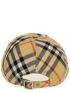 Burberry Log Check Ball Cap Beige