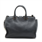 Saint Laurent Cabas Leather 2WAY Handbag Black 424869