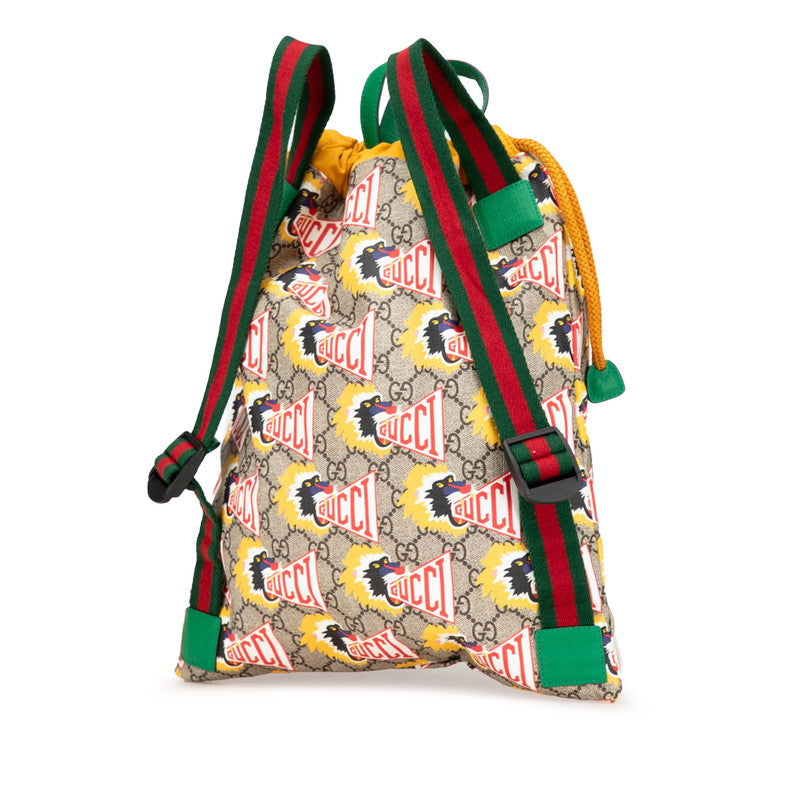 Gucci GG Supreme Children's Lion Motif PVC Leather Backpack