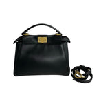 Fendi Peekaboo Mini Leather 2way Handbag Black