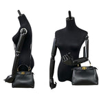 Fendi Peekaboo Mini Leather 2way Handbag Black