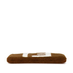 Fendi Shearling Leather Logo Large Clutch 8N0178