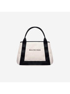 Balenciaga Cabas Logo Canvas Small Tote Bag Black