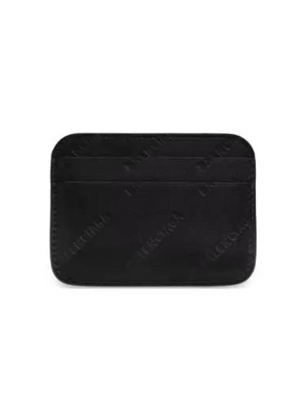 Balenciaga Embossed Logo Card Wallet Black