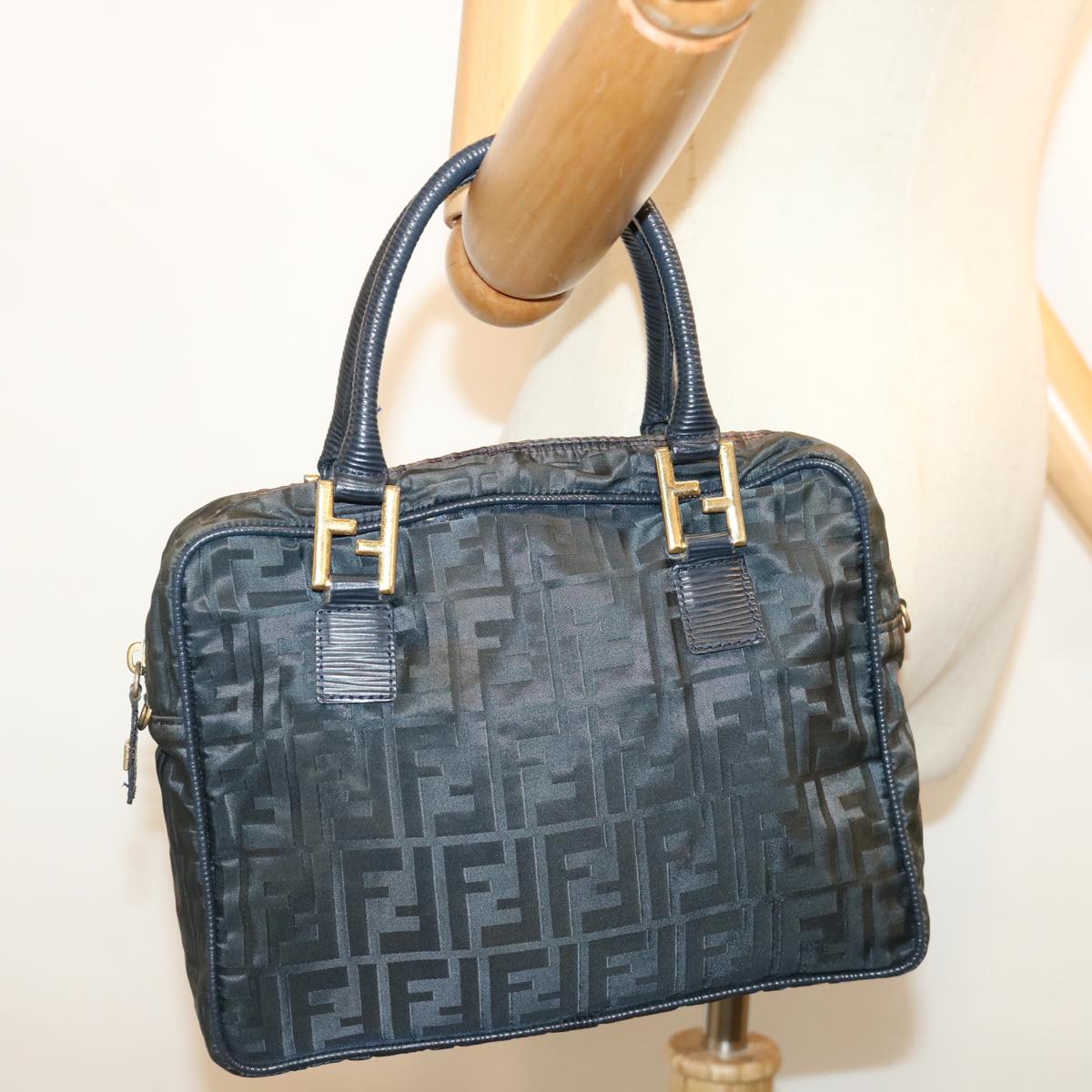 FENDI Zucca Canvas Hand Bag Black70163