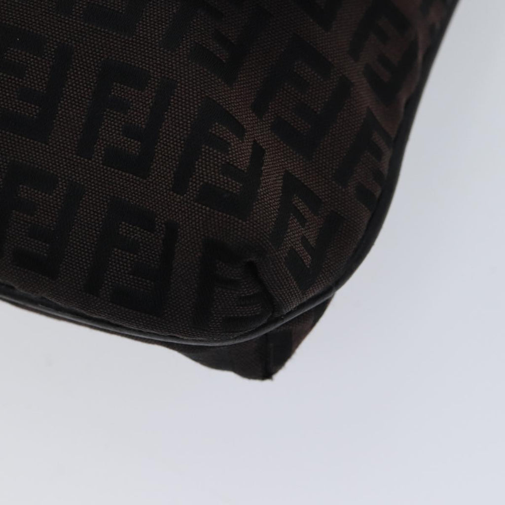 FENDI Zucchino Canvas Shoulder Bag Black70164
