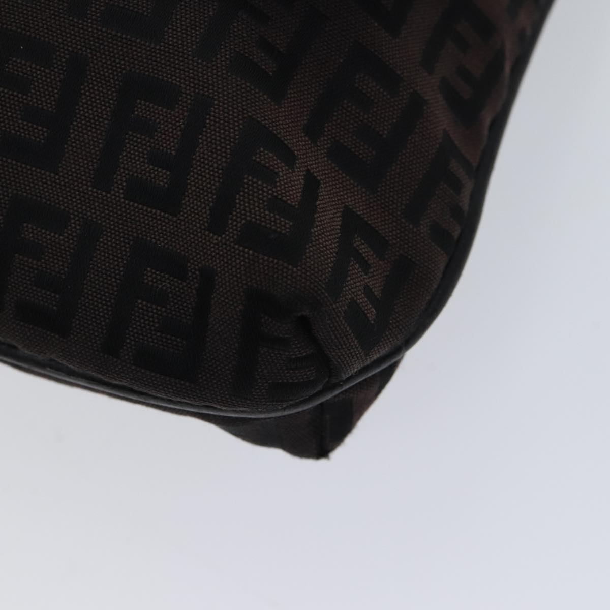 FENDI Zucchino Canvas Shoulder Bag Black70164