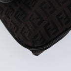 FENDI Zucchino Canvas Shoulder Bag Black70164