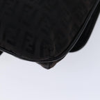 FENDI Zucchino Canvas Shoulder Bag Black70164