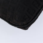 FENDI Zucchino Canvas Shoulder Bag Black70164