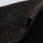 FENDI Zucchino Canvas Shoulder Bag Black70164