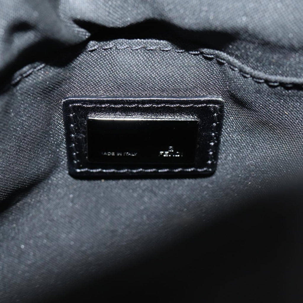 FENDI Zucchino Canvas Shoulder Bag Black70164