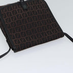 FENDI Zucchino Canvas Shoulder Bag Black70164