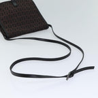 FENDI Zucchino Canvas Shoulder Bag Black70164