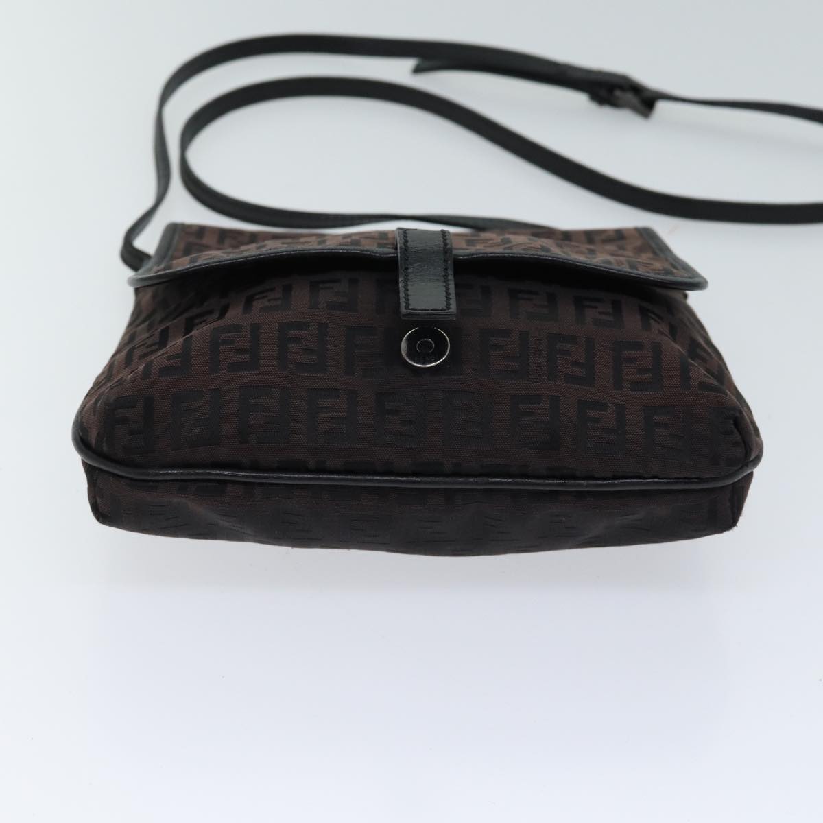 FENDI Zucchino Canvas Shoulder Bag Black70164