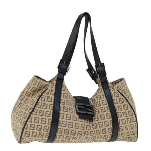 FENDI Zucchino Canvas Mamma Baguette Tote Bag Beige70168