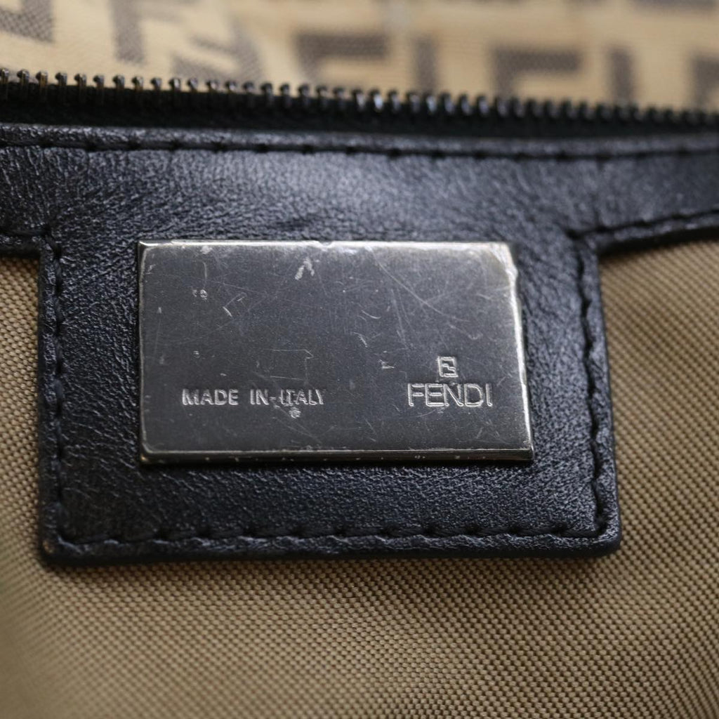 FENDI Zucchino Canvas Mamma Baguette Tote Bag Beige70168