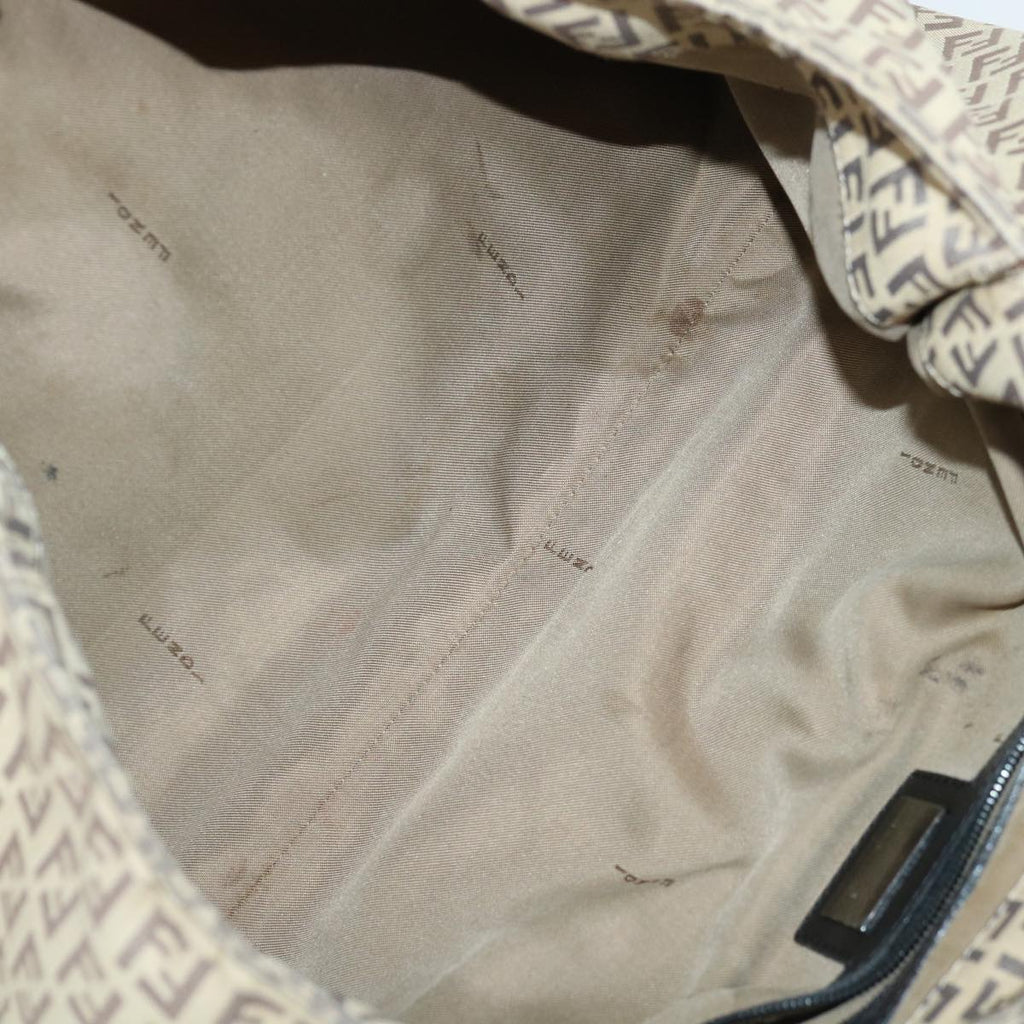 FENDI Zucchino Canvas Mamma Baguette Tote Bag Beige70168