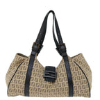 FENDI Zucchino Canvas Mamma Baguette Tote Bag Beige70168