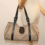 FENDI Zucchino Canvas Mamma Baguette Tote Bag Beige70168