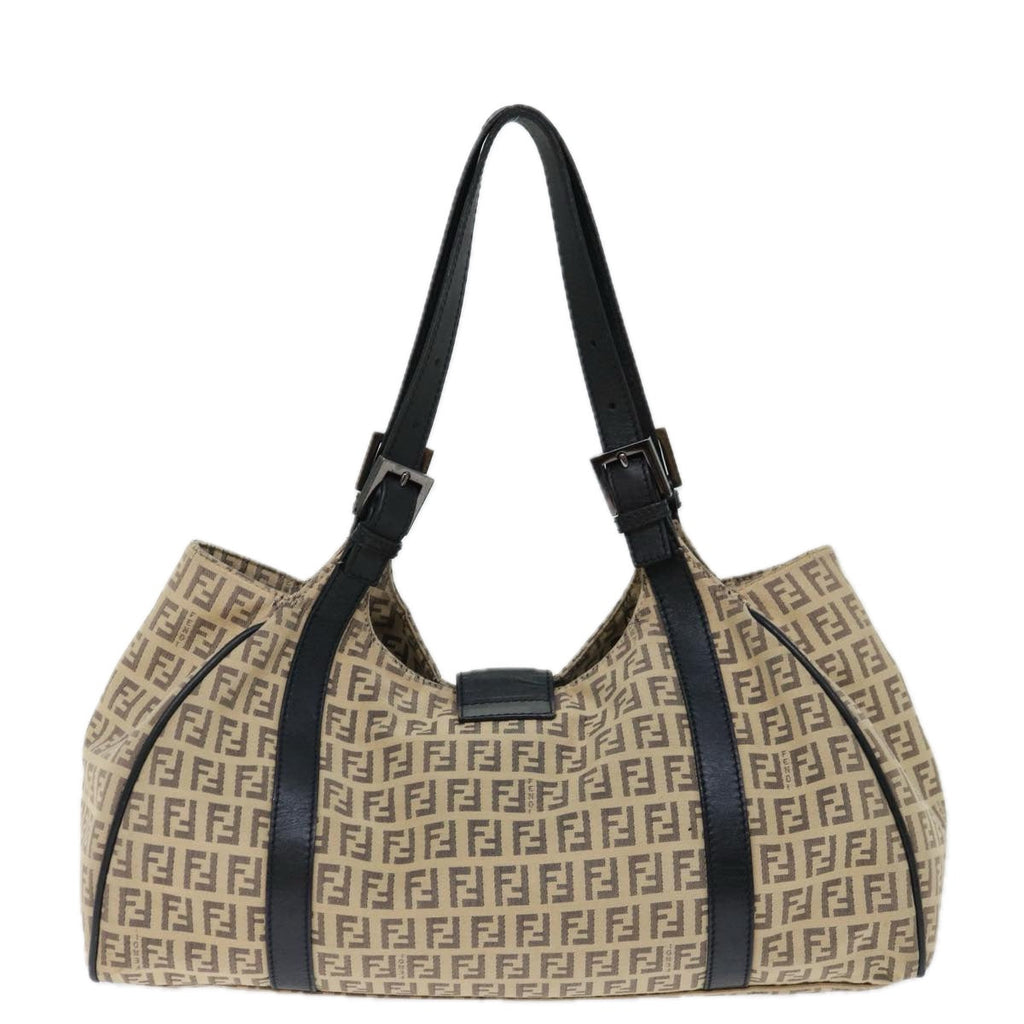 FENDI Zucchino Canvas Mamma Baguette Tote Bag Beige70168