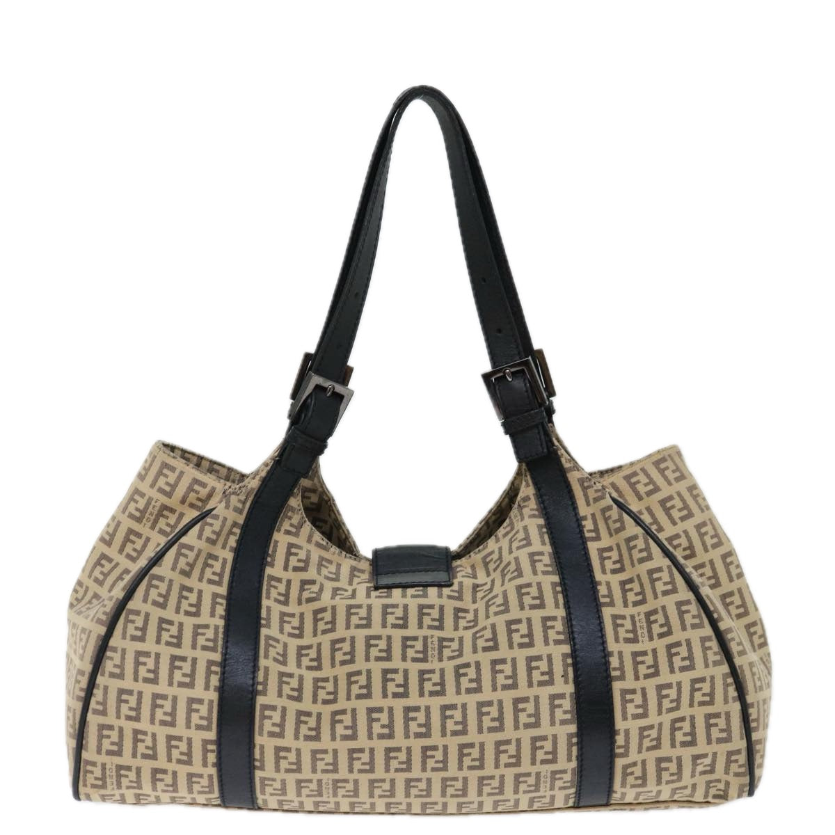 FENDI Zucchino Canvas Mamma Baguette Tote Bag Beige70168