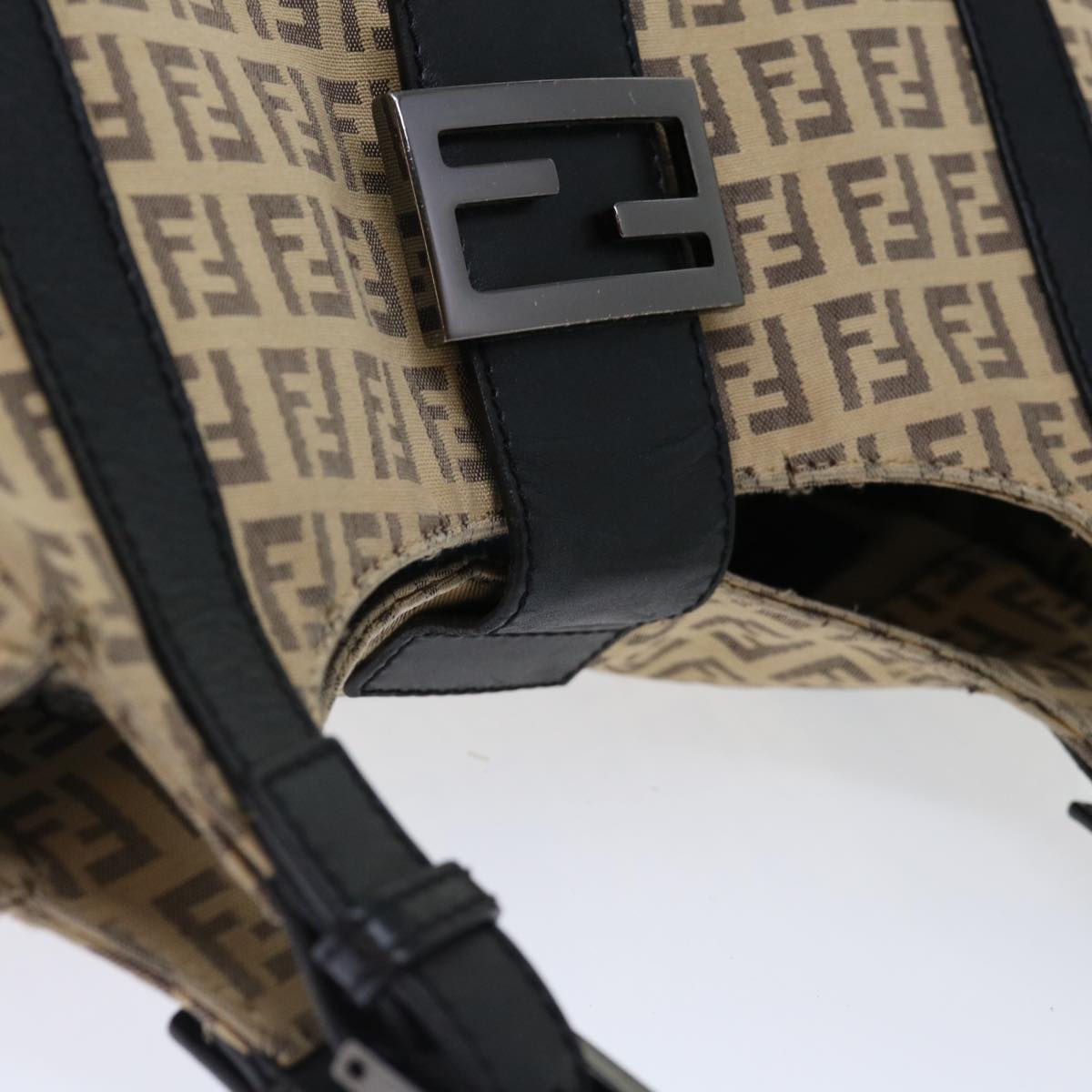 FENDI Zucchino Canvas Mamma Baguette Tote Bag Beige70168