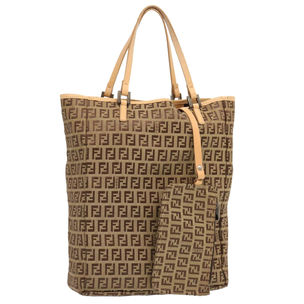 FENDI Zucchino Canvas Tote Bag Beige70169