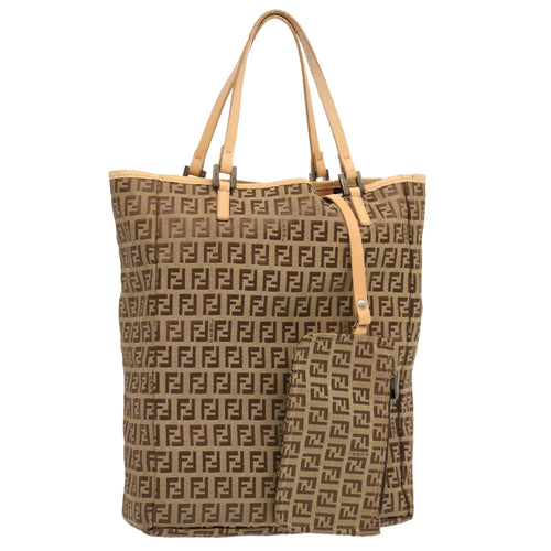 FENDI Zucchino Canvas Tote Bag Beige70169
