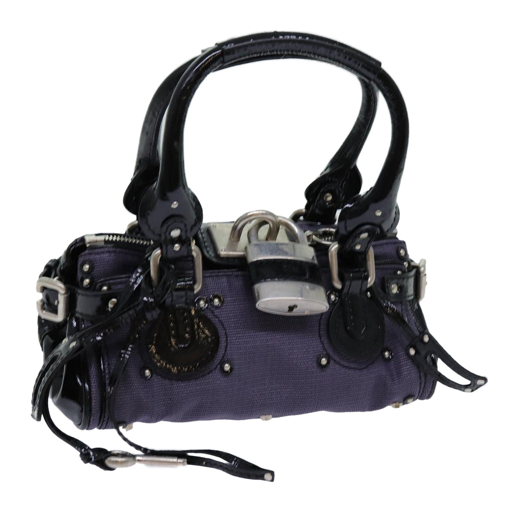 Chloe Paddington Hand Bag Canvas Purple 70178