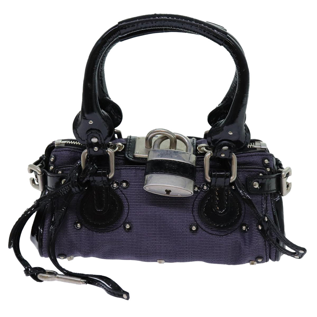 Chloe Paddington Hand Bag Canvas Purple 70178