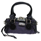 Chloe Paddington Hand Bag Canvas Purple 70178