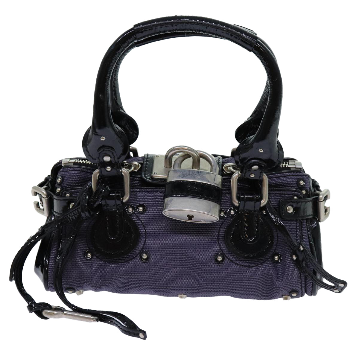 Chloe Paddington Hand Bag Canvas Purple 70178