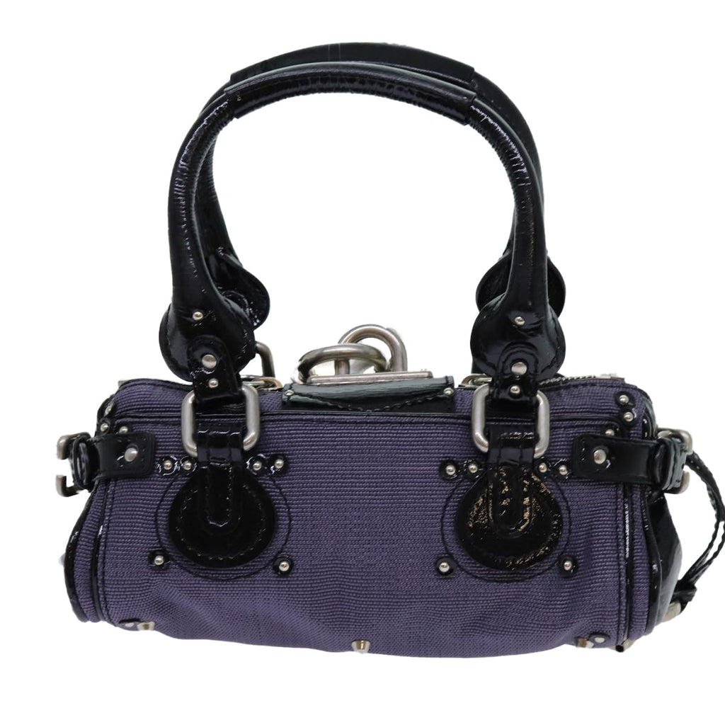 Chloe Paddington Hand Bag Canvas Purple 70178