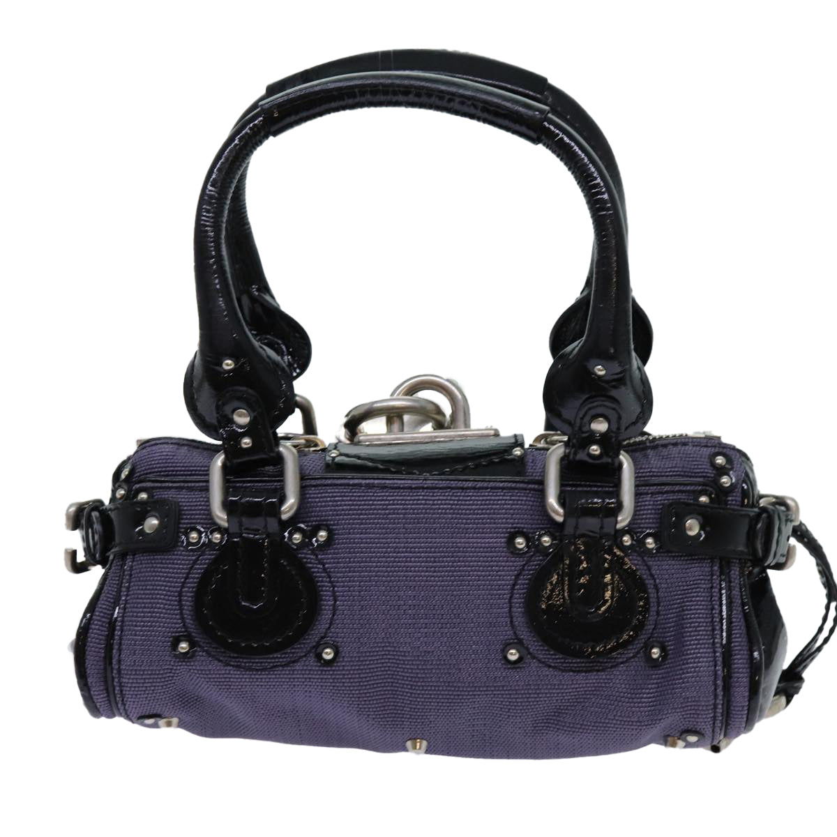 Chloe Paddington Hand Bag Canvas Purple 70178