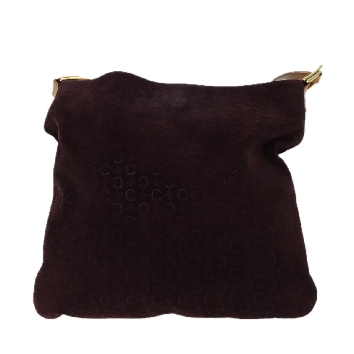 CELINE C Macadam Canvas Shoulder Bag Bordeaux  70179