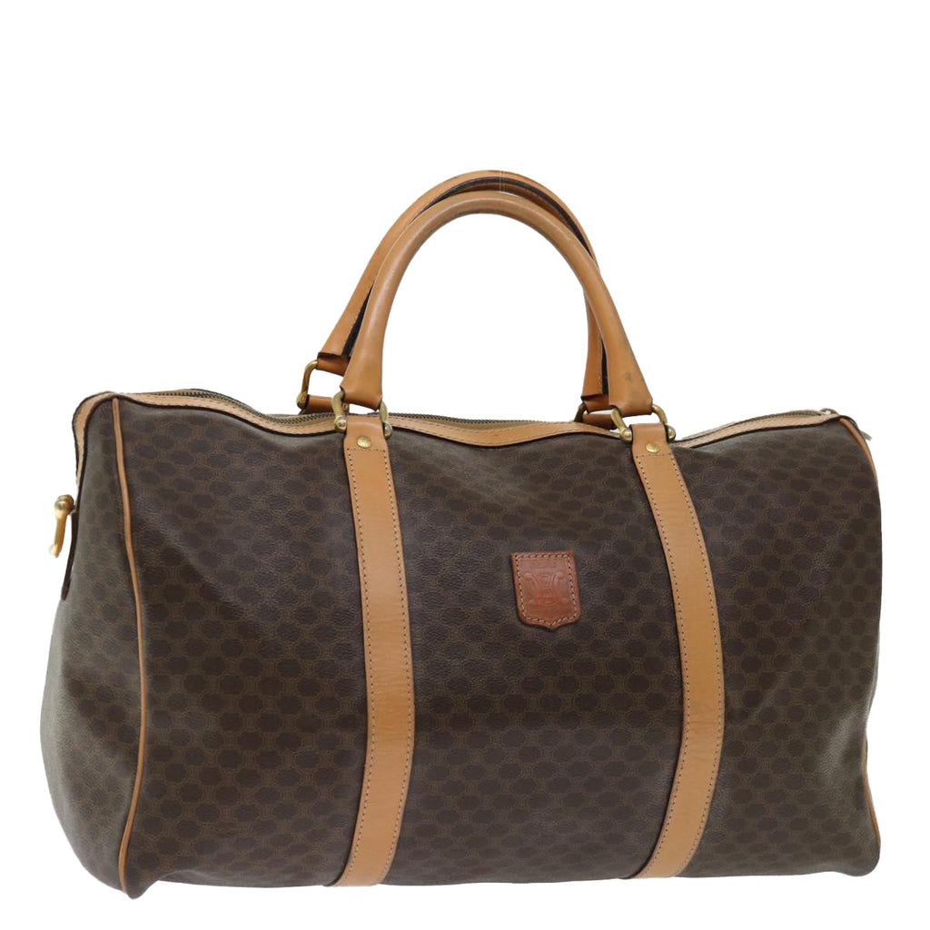 CELINE Macadam Canvas Boston Bag PVC Brown  70180