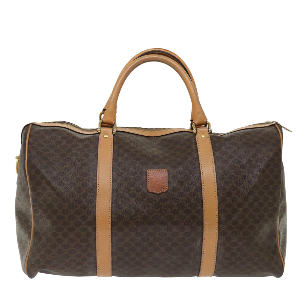 CELINE Macadam Canvas Boston Bag PVC Brown  70180